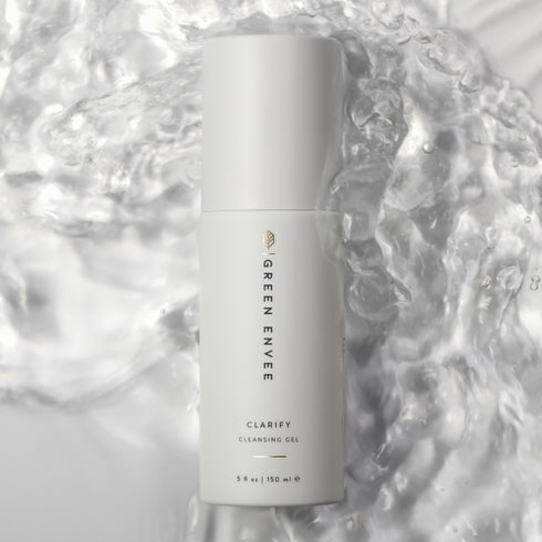 Clarify Cleansing Gel White with water in the background